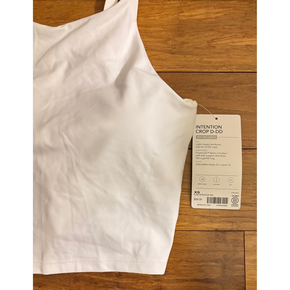 Athleta Intention Cropped Tank D-DD White XS Yoga Pilates Barre Dance NWT $59 - Picture 4 of 8